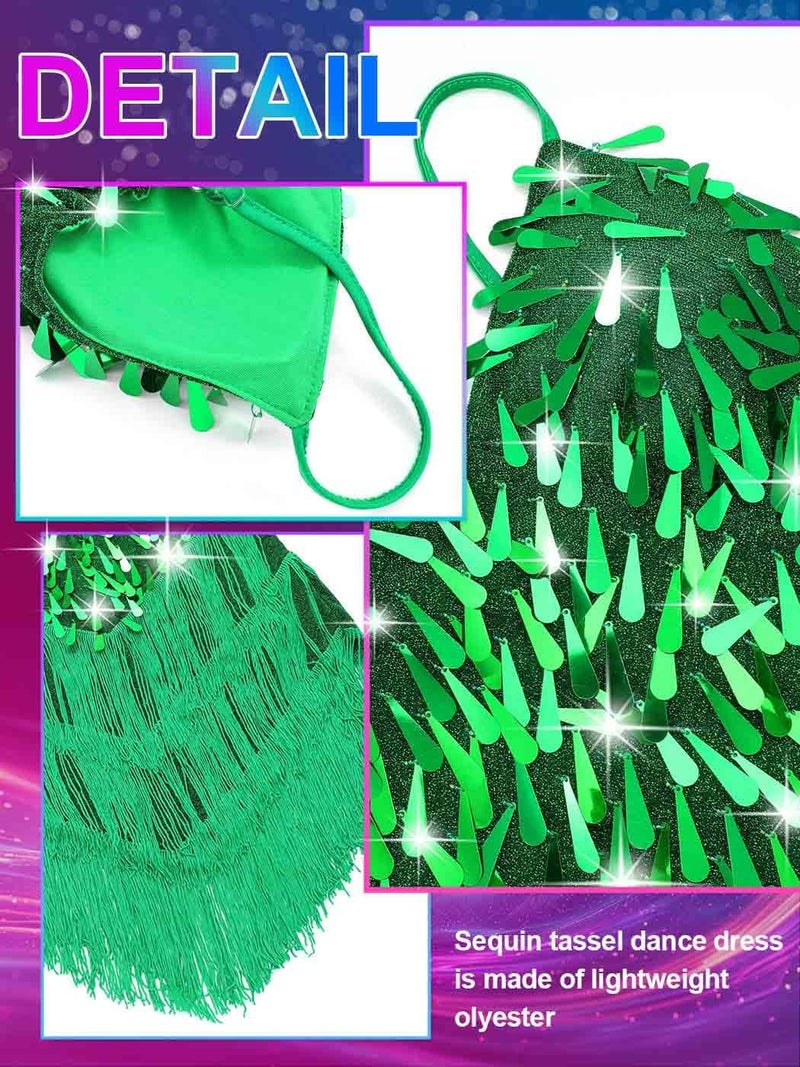 Nicute Salsa Latin Dance Dress Sequin Fringe Flapper Dress Tassel 1920s Vintage Tango Ballroom Dresses Costume for Women - Image 3
